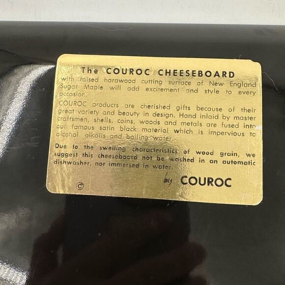 COUROC Serving Tray Cheeseboard "Cheese Import France" Wood Inlay & Board MCM - Picture 4 of 7